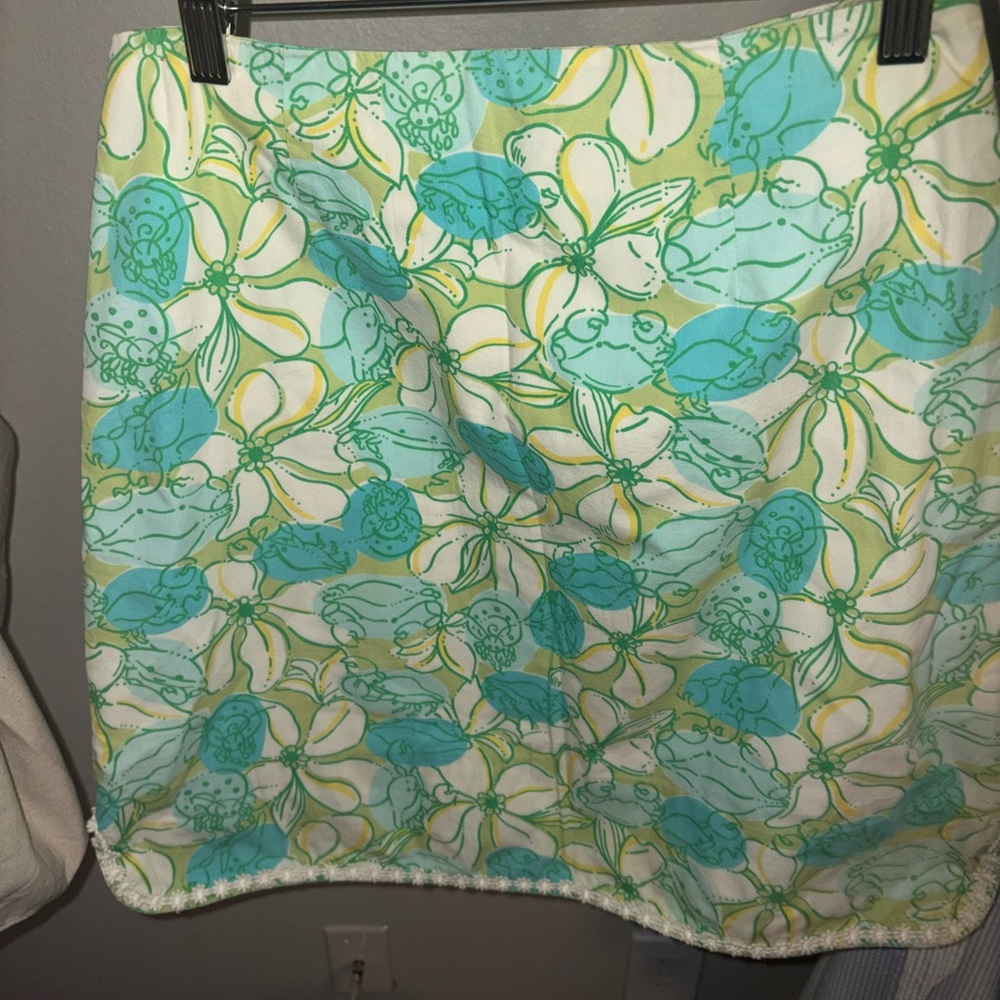 Lilly Pulitzer Green and Blue Vibrant Floral Skirt
